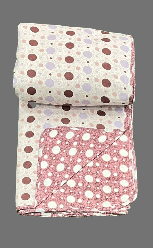 Light Maroon Blanket | Dohar. Dots, Soft & Cozy. One Double bed Reversible | Laces and Frills - Laces and Frills