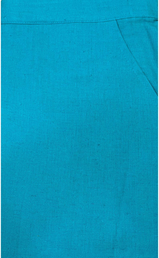 Turquoise Blue Straight Pants . Pure Cotton Fabric | Laces and Frills - Laces and Frills
