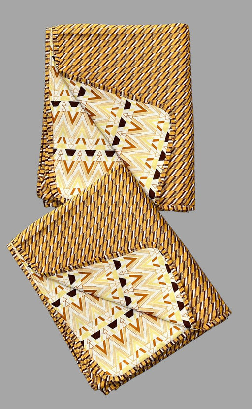 Blanket | Dohar .Yellow Abstract, Soft & Cozy. Two Pc Single bed Reversible | Laces and Frills - Laces and Frills