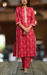 Red Ikkat Kurti With Pant And Dupatta Set. Pure Versatile Cotton. | Laces and Frills - Laces and Frills