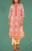 Light Pink/Red Floral Kurti With Pant And Dupatta Set  .Pure Versatile Cotton. | Laces and Frills - Laces and Frills