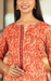 Peach/Red Floral Kurti With Pant Set .Pure Versatile Cotton. | Laces and Frills - Laces and Frills