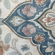 White/Peach Ajrakh Print Double Bedsheet with Pillow Covers/108" x 108" - Laces and Frills