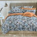 Peach/Sea Green Garden Double Bedsheet with Pillow Covers/108" x 108" - Laces and Frills