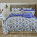 Off White/Lavender Ajarkh Print Double Bedsheet with Pillow Covers/108" x 108" - Laces and Frills