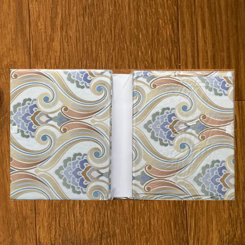 Off White/Lavender Ajarkh Print Double Bedsheet with Pillow Covers/108" x 108" - Laces and Frills