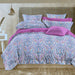 Pink/Sea Green Ajarkh Print Double Bedsheet with Pillow Covers/108" x 108" - Laces and Frills
