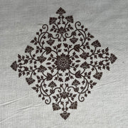 Off White/Brown Abstract Double Bedsheet with Pillow Covers/108" x 108" - Laces and Frills