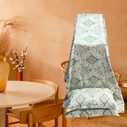 Pista Green Abstract Double Bedsheet with Pillow Covers/108" x 108" - Laces and Frills