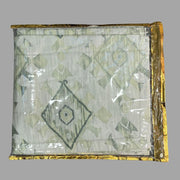 Pista Green Abstract Double Bedsheet with Pillow Covers/108" x 108" - Laces and Frills