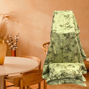 Pista Green Floral Double Bedsheet with Pillow Covers/108" x 108" - Laces and Frills