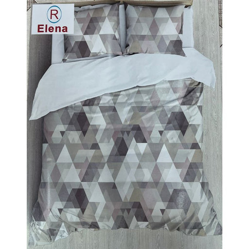 Cream/Light Brown Abstract Double Bedsheet with Pillow Covers/108" x 108" - Laces and Frills