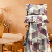 Cream/Light Pink Abstract Double Bedsheet with Pillow Covers/108" x 108" - Laces and Frills