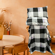 White/Black Geometric Double Bedsheet with Pillow Covers/108" x 108" - Laces and Frills