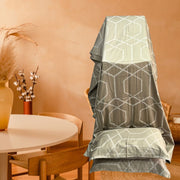 Beige Abstract Double Bedsheet with Pillow Covers/108" x 108" - Laces and Frills