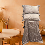 Light Peach Abstract Double Bedsheet with Pillow Covers/108" x 108" - Laces and Frills