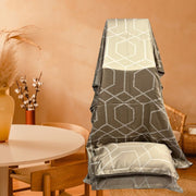 Brown Abstract Double Bedsheet with Pillow Covers/108" x 108" - Laces and Frills