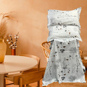 White/Brown Garden Double Bedsheet with Pillow Covers/108" x 108" - Laces and Frills