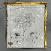 White/Brown Garden Double Bedsheet with Pillow Covers/108" x 108" - Laces and Frills