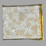 White/Cream Leafy Double Bedsheet with Pillow Covers/108" x 108" - Laces and Frills