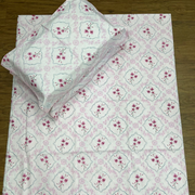 Light Pink Garden Double Bedsheet with Pillow Covers/90" x 108" - Laces and Frills