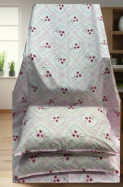 Light Pink Garden Double Bedsheet with Pillow Covers/90" x 108" - Laces and Frills