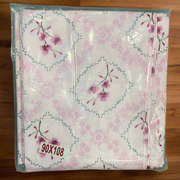 Light Pink Garden Double Bedsheet with Pillow Covers/90" x 108" - Laces and Frills