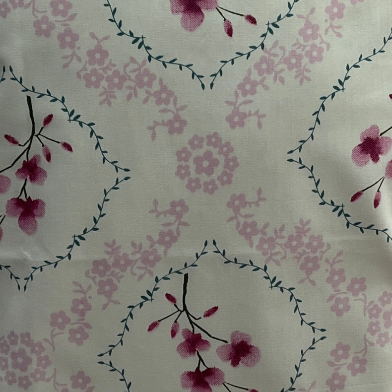 Light Pink Garden Double Bedsheet with Pillow Covers/90" x 108" - Laces and Frills