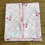 Light Pink Garden Double Bedsheet with Pillow Covers/90" x 108" - Laces and Frills
