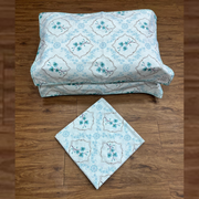 Sea Green Garden Double Bedsheet with Pillow Covers/90" x 108" - Laces and Frills