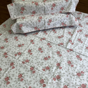 Pink Floral Double Bedsheet with Pillow Covers/90" x 108" - Laces and Frills