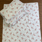 Pink Floral Double Bedsheet with Pillow Covers/90" x 108" - Laces and Frills