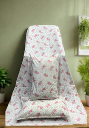 Pink Floral Double Bedsheet with Pillow Covers/90" x 108" - Laces and Frills