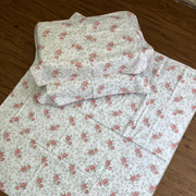 Pink Floral Double Bedsheet with Pillow Covers/90" x 108" - Laces and Frills