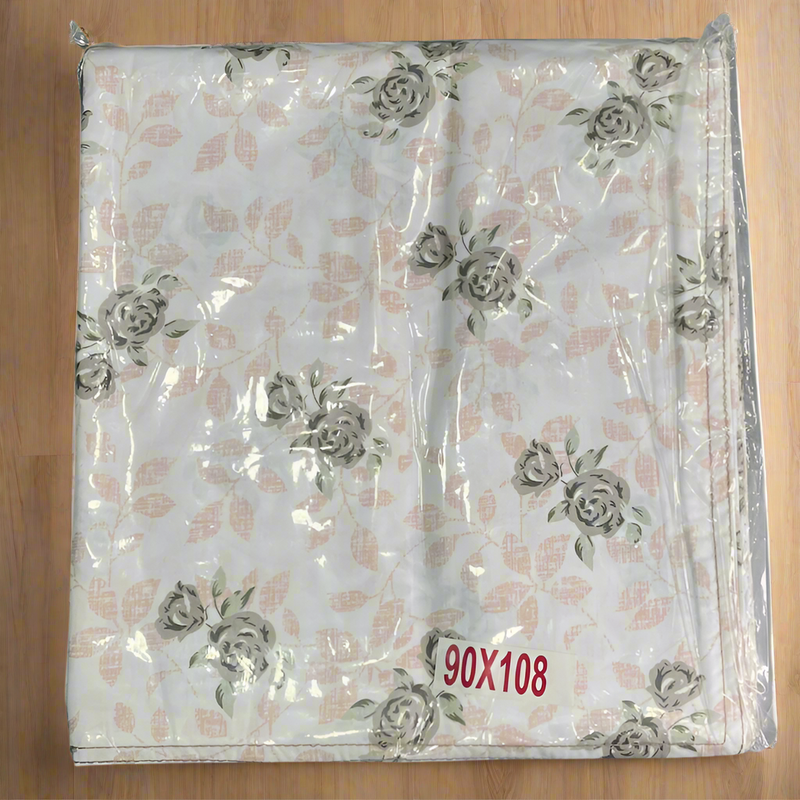 Grey Floral Double Bedsheet with Pillow Covers/90" x 108" - Laces and Frills