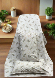 Grey Floral Double Bedsheet with Pillow Covers/90" x 108" - Laces and Frills