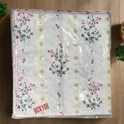 White/Pink Floral Double Bedsheet with Pillow Covers/90" x 108" - Laces and Frills
