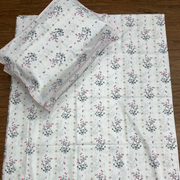 White/Pink Floral Double Bedsheet with Pillow Covers/90" x 108" - Laces and Frills