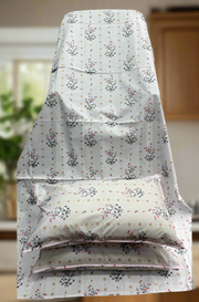 White/Pink Floral Double Bedsheet with Pillow Covers/90" x 108" - Laces and Frills