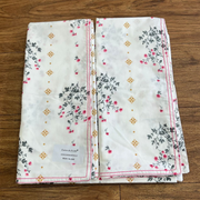 White/Pink Floral Double Bedsheet with Pillow Covers/90" x 108" - Laces and Frills
