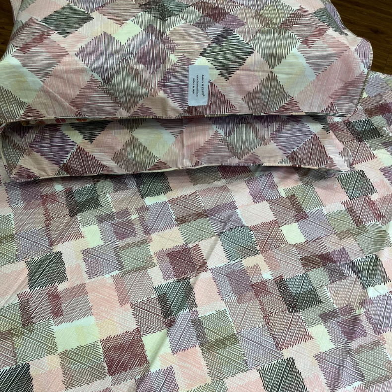 Mustard Abstract Double Bedsheet with Pillow Covers/90" x 108" - Laces and Frills