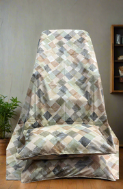 Mustard Abstract Double Bedsheet with Pillow Covers/90" x 108" - Laces and Frills