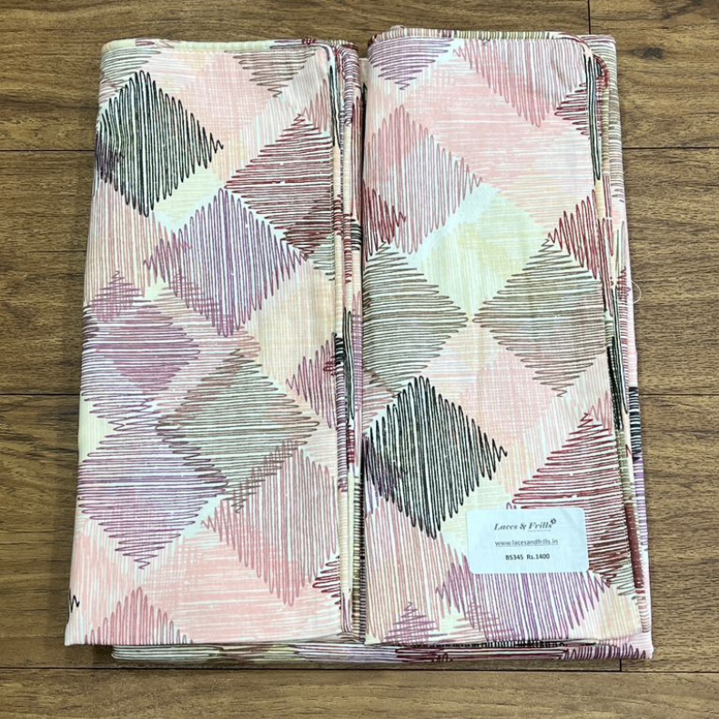 Mustard Abstract Double Bedsheet with Pillow Covers/90" x 108" - Laces and Frills