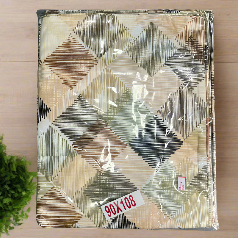 Mustard Abstract Double Bedsheet with Pillow Covers/90" x 108" - Laces and Frills