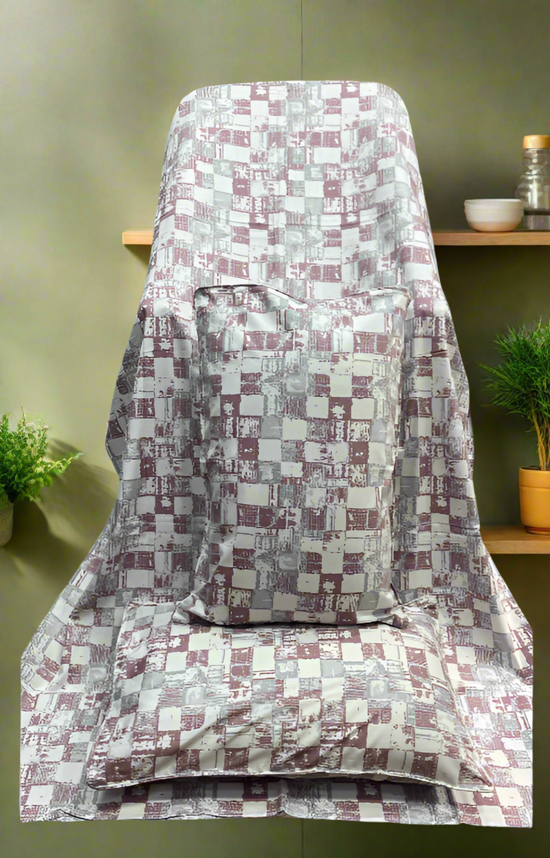 Pink Abstract Double Bedsheet with Pillow Covers/90" x 108" - Laces and Frills