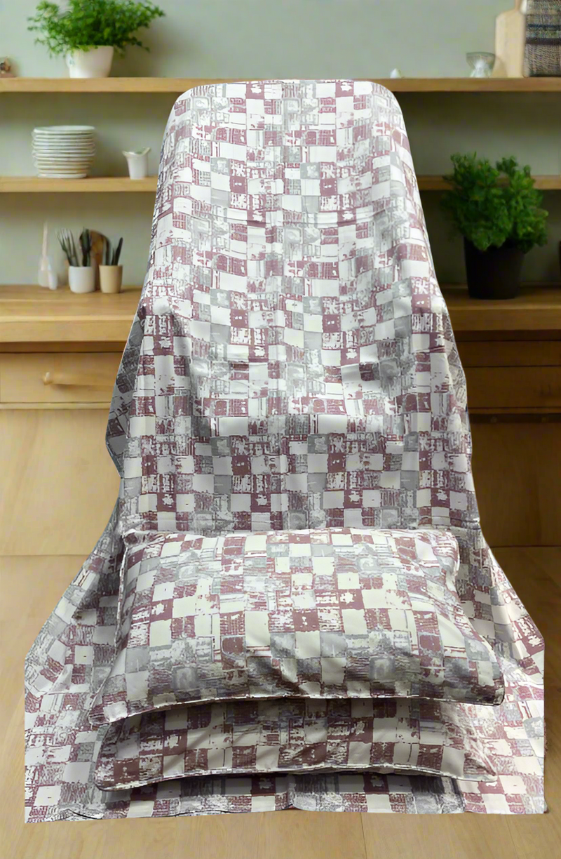 Pink Abstract Double Bedsheet with Pillow Covers/90" x 108" - Laces and Frills