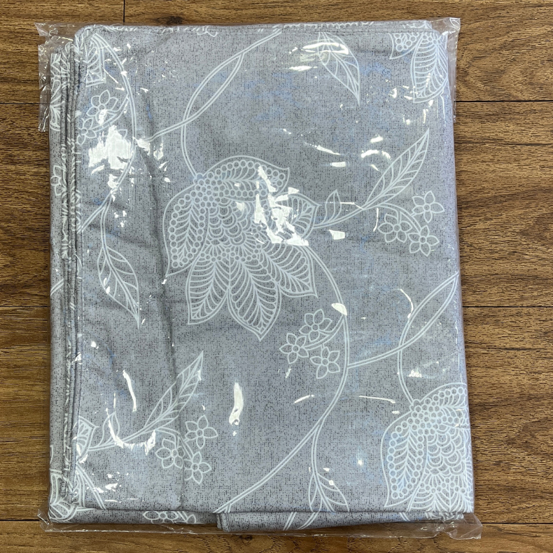 Grey Floral Double Bedsheet with Pillow Covers/90" x 108" - Laces and Frills