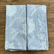 Grey Floral Double Bedsheet with Pillow Covers/90" x 108" - Laces and Frills