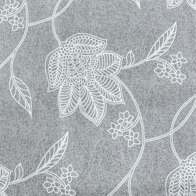 Grey Floral Double Bedsheet with Pillow Covers/90" x 108" - Laces and Frills