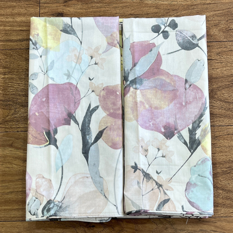 Cream Garden Double Bedsheet with Pillow Covers/90" x 108" - Laces and Frills